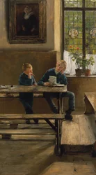 In het weeshuis, ca 1886 (olieverf op paneel)