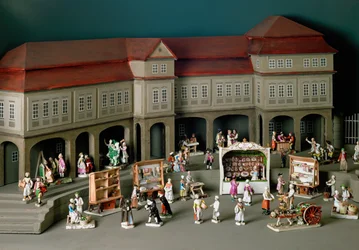 Venetian Fair een marktscène ter herinnering aan een reis naar Venetië ondernomen door hertog Carl Eugen van Wuerttemberg