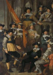 Officieren en andere burgerwachten van District XVIII in Amsterdam