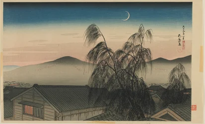 Avondmaan in Kobe (Kobe no yoizuki) Taisho periode, januari 1920 (kleur houtsnede)