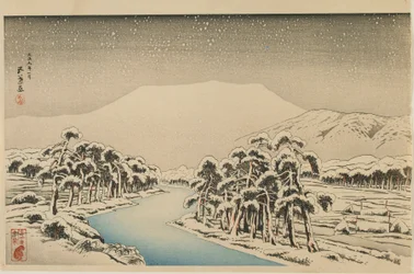 Mount Ibuki in de sneeuw, Taisho-periode, januari 1920