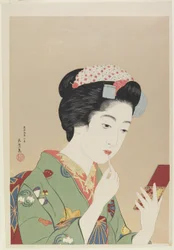 Vrouw met lipborstel, februari 1919