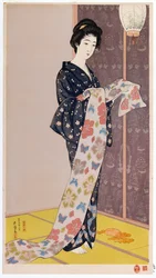 Jonge vrouw in een zomerkimono, 1920