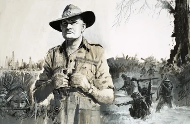 Generaal Bill Slim, die de overwinning op de Japanners in Birma leidde