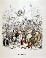 Het gemaskerde bal van dieren - door Grandville