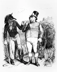 De hond en de wolf, illustratie voor 