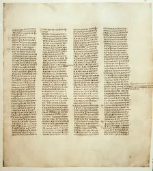 Pagina van het Evangelie van Johannes. Grieks Codex bekend als Codex Sinaiticus tussen 330 en 350