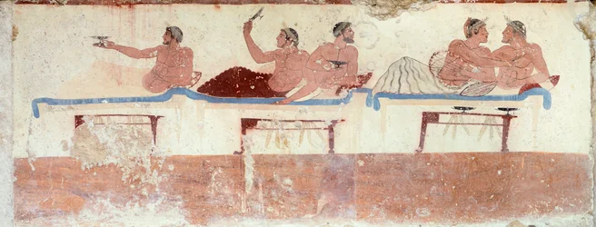 Symposion scène, ca. 480-490 v.Chr. (fresco)