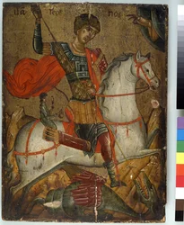 St. Joris die de draak doodt, icoon, Creto-Venetiaanse School
