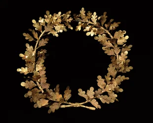 Krans van eikenbladeren en eikels, c.350-300 v.Chr. (goud)