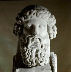 Buste van de Griekse filosoof Plato (428-348 v.Chr.), marmeren sculptuur, Rome, Musei Capitolini