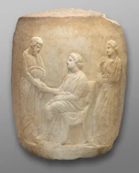 Fragment van een Funerair Lekythos (Monument in de Vorm van een Oliekan)