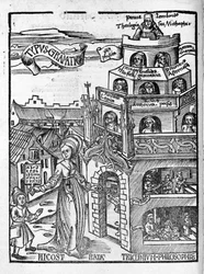 Vrije Kunsten: Grammatica - in “Margarita Philosophica” door Gregor Reisch (1467-1525). Bale