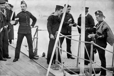 De postbode van het schip komt aan boord, 1896