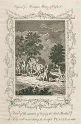 Begraven van pestslachtoffers, Holywell Mount, Shoreditch, Londen, 1665, ca. laat 18e eeuw