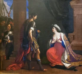 Cleopatra voor Octavianus