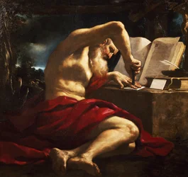 Sint Hiëronymus die een brief verzegelt