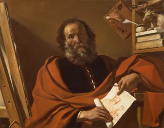 Sint Lucas, door Giovanni Francesco Barbieri, bekend als Guercino