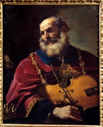 Koning David (spelend op de viool)