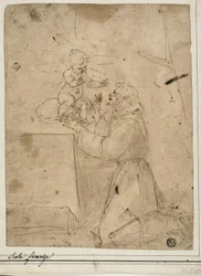 Sint Antonius van Padua Aanbiddend het Christuskind