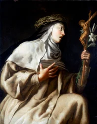 St. Teresa van Avila voor het kruis
