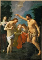 Christus gedoopt (schilderij op doek)