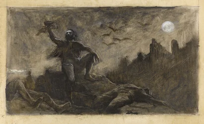 Han van IJsland drinkt het bloed van zijn slachtoffers, ca. 1889 (olieverf op doek)