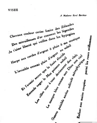 Calligram door Guillaume Apollinaire (1880-1918): “” Visee””