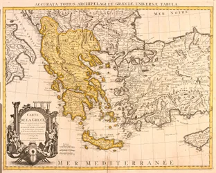 Kaart van Griekenland (ets)