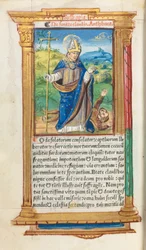 Getijdenboek (Gebruik van Rome): fol. 105v, St. Claude als Bisschop