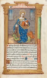 Gedrukt Getijdenboek (Gebruik van Rome): fol. 110r, St. Margaretha