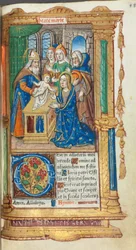 Gedrukt Getijdenboek (Gebruik van Rome): fol. 40r, Presentatie in de Tempel