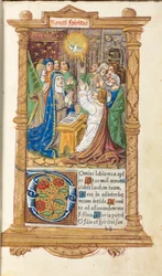 Gedrukt getijdenboek (gebruik van Rome): fol. 58r, Pinksteren