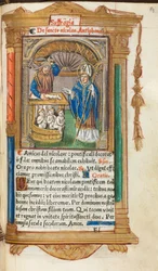 Gedrukt Getijdenboek Gebruik van Rome: fol. 105r, St. Nicolaas, 1510