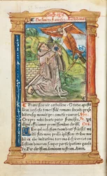 Gedrukt getijdenboek Gebruik van Rome: fol. 106v, St. Franciscus van Assisi, 1510