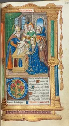 Gedrukt getijdenboek Gebruik van Rome: fol. 40r, Presentatie in de Tempel, 1510