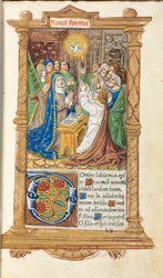 Gedrukt Getijdenboek Gebruik van Rome: fol. 58r, Pinksteren, 1510