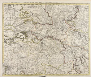 Gueldre hollandoise avec les pais, duchez et comtez voisins / par le sr. Sanson geograaf van het koninklijk huis