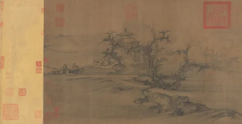 Oude bomen, vlakke afstand, ca. 1080