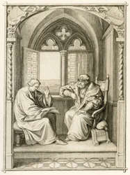 Luther leest voor aan keurvorst Johann de Standvastige (Jean I de Saxe)