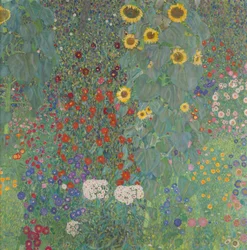 Boerentuin met zonnebloemen