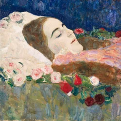 Juffrouw Ria Munk op haar sterfbed, circa 1910