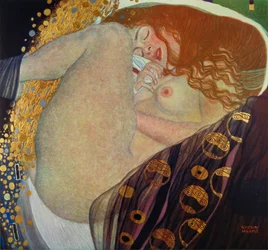 Fotogravure naar het schilderij Danae