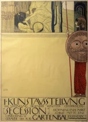 Poster voor de I. tentoonstelling van de Secession (gecensureerd)