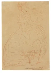 Portret van Adele Bloch-Bauer. Kostuumstudie met handen in hoefijzervorm