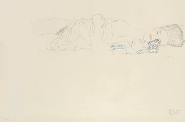 Half liggende naakt naar rechts, ca. 1914-15