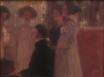 Schubert aan de piano (schets)