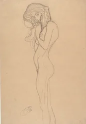 Staande Vrouwelijke Naaktstudie voor De Beethovenfries, 1901