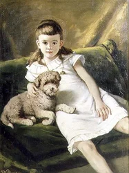 Jong meisje met hond