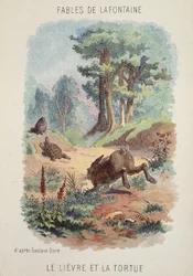 Fabels van La Fontaine: De haas en de schildpad naar Gustave Doré